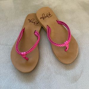 Roxy Girls Flip Flops Pink Size 13